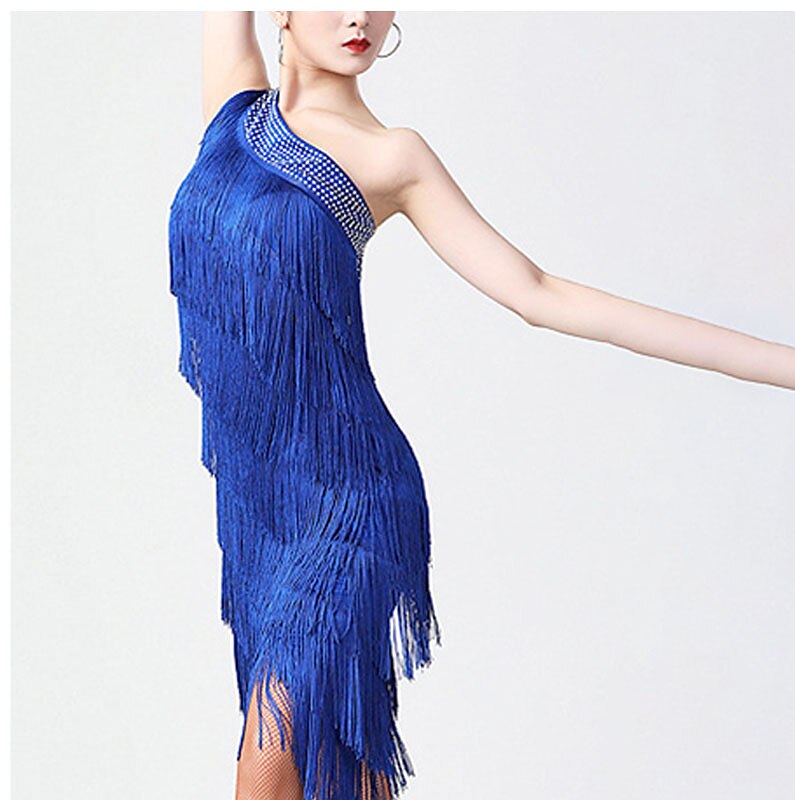 royal blue tassel dress