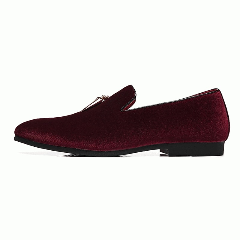 Men's Dress Loafers & Slip-Ons Shoes Plus Size Business British Party & Evening Velvet Shoes Black Red Royal Blue Summer Spring 2025 - $64.99 –P1