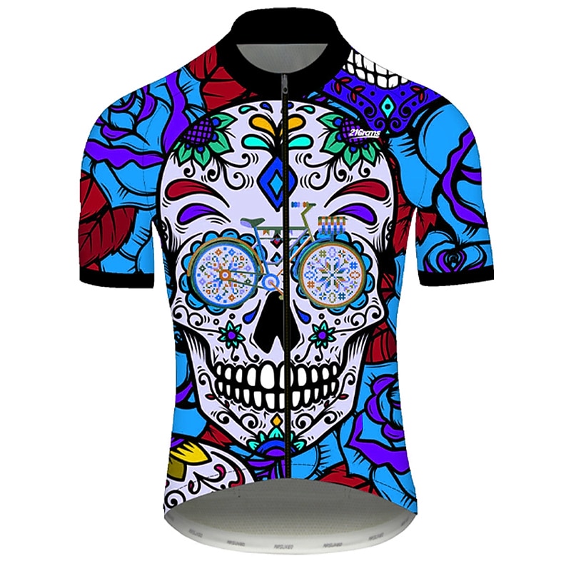 Voor heren Wielrenshirt Doodskoppen Met Patroon Suiker schedel Korte mouw Fietsen Shirt Kleding Bovenlichaam met 3 achterzakken Bergracen Wegwielrennen Fietsen Sneldrogend Ultra-Violetbestendig 2026 - $30.99 –P4