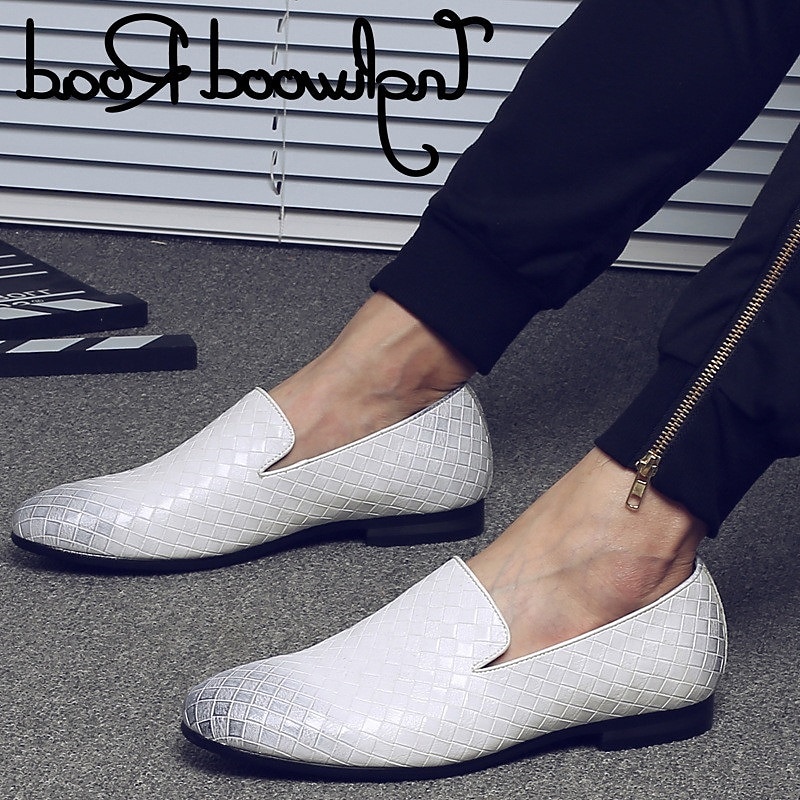 blå vevde loafers i imitert skinn for menn - stilige slip-on sko for formelle og uformelle anledninger 2025 - $42.99 –P2