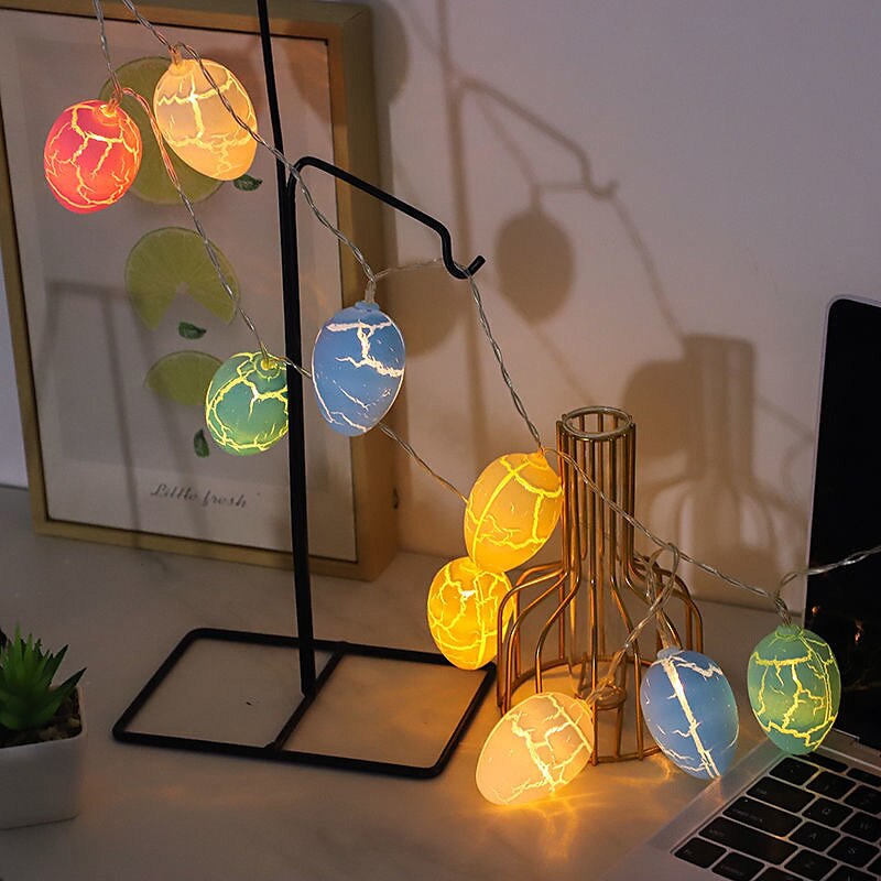 Easter Egg String Lights LED Fairy Light 1.5m 10LEDs Cracked Egg Garland Light Battery Powered Christmas Family Party Holiday Decoration 2025 - $10.49 –P6