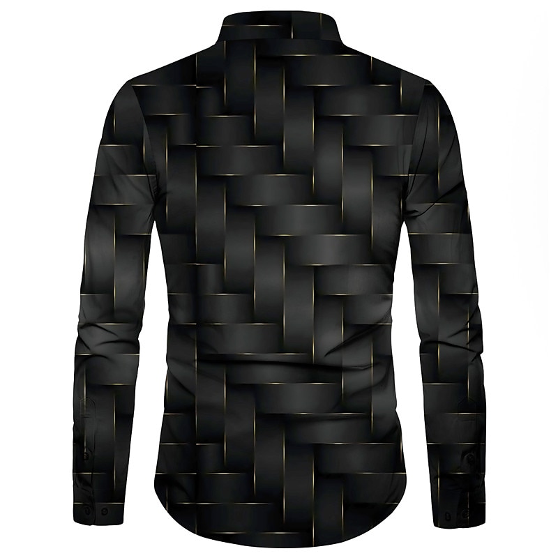 Voor heren 3D Print Overhemd Overhemd met knopen Lange mouw Modieus Ontwerper Casual Buiten Straat Casual Zomer Lente Strijkijzer Afdrukken Button-omlaag Zwart Wijn blauw Bruin Groen 2025 - $26.99 –P6