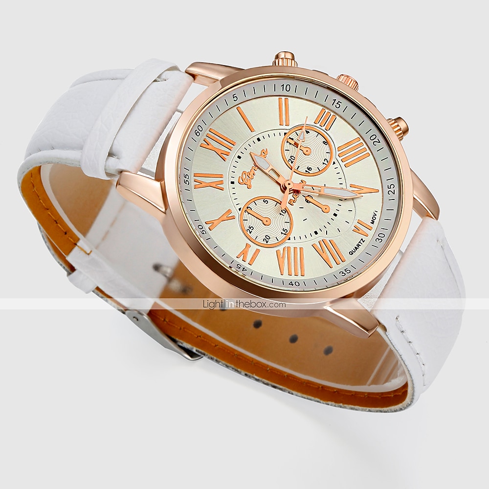 Geneve Naisten Kvartsikellot Ulkoilu Arkikello Rannekello Analoginen VEDENPITÄVÄ Nahkahihna Katsella 2025 - $11.99 –P13