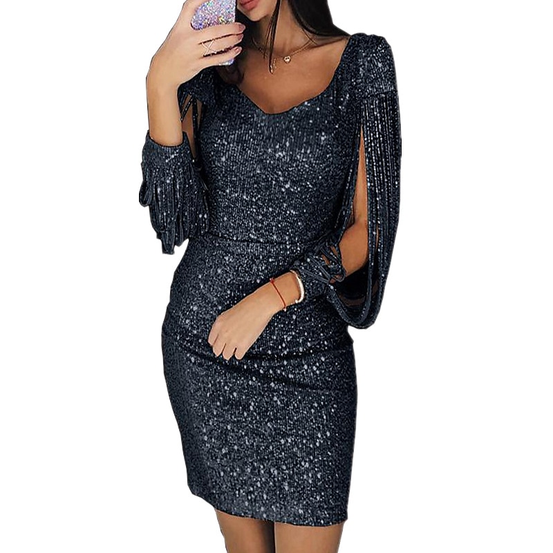 Retro / vintage Urlați 20 de ani Anii 1920 Rochie Flapper Rochii Rochie de bal Gatsby Charleston Invitat la nuntă Paiete Franjuri Paiete Pentru femei Carnaval Mascaradă Nuntă Invitat la nunta 2025 - $40.99 –P6