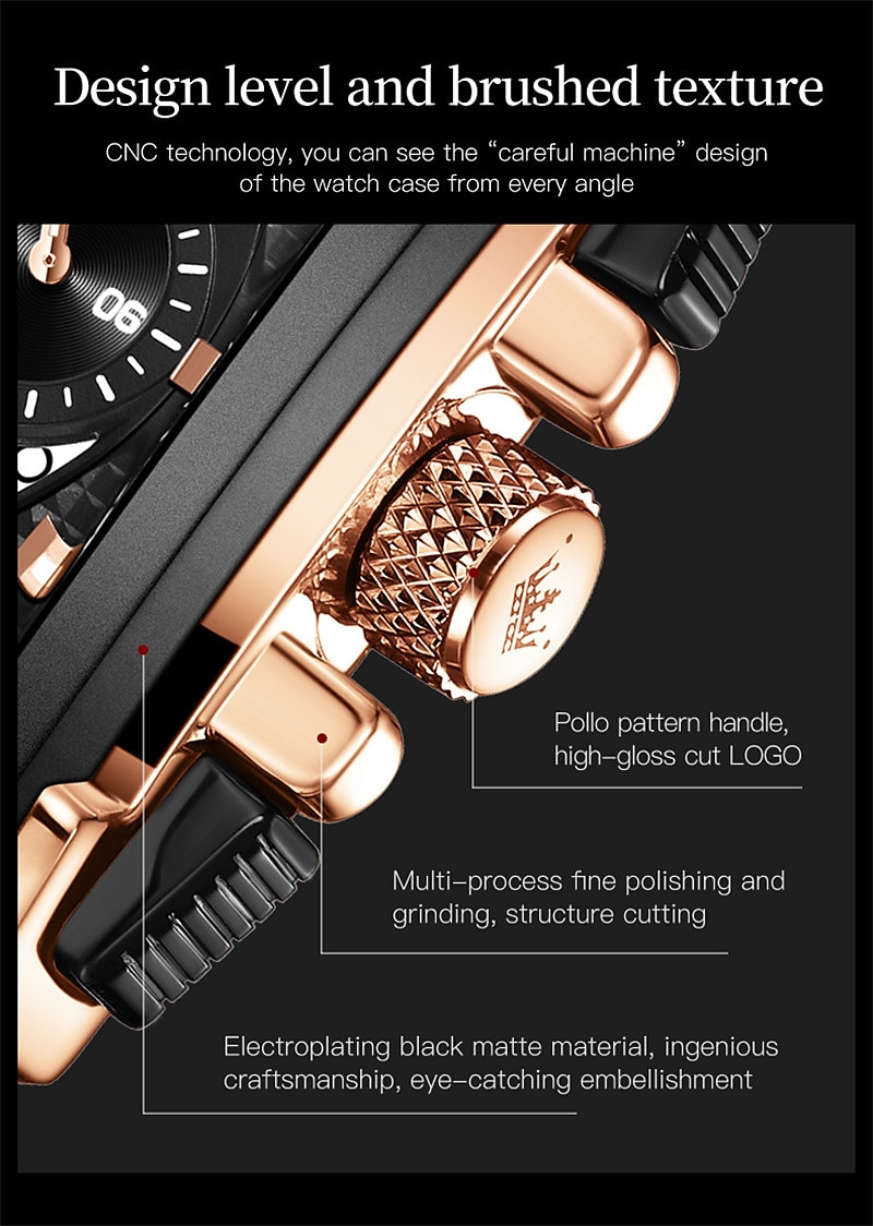 OLEVS Men Quartz Watch Calendar Chronograph Large Dial Waterproof Genuine Leather Watch 2025 - $41.99 –P11