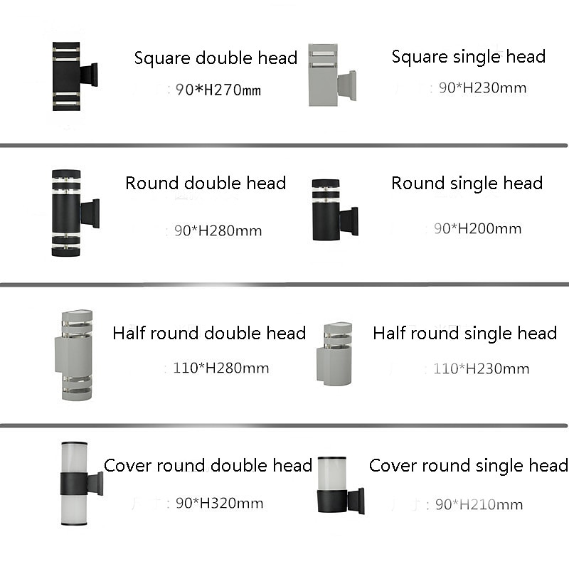 1 Head 2 Heads Outdoor Waterproof LED Wall Light Aluminum Alloy Material and Various Styles Modern Villa Courtyard Wall Lamp 2025 - $66.99 –P1