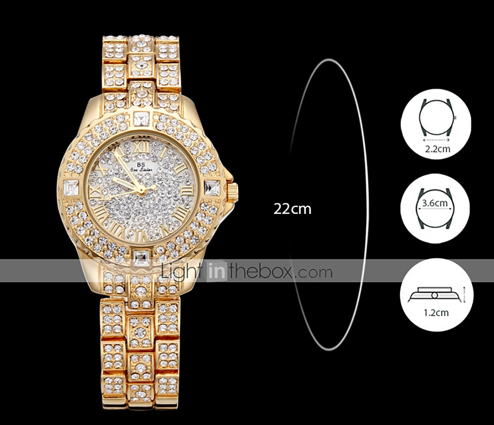 Irmã abelha Feminino Relógios de Quartzo Diamante Cronógrafo Moda Relógio de Pulso IMPERMEÁVEL Decoração Correia de Aço Inoxidável Assista de 2025 por $31.99 –P8