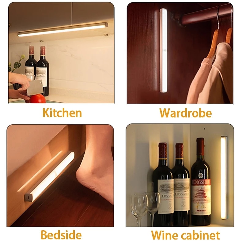 2025年 LEDピルモーションセンサーランプ 食器棚ワードローブ ベッド ランプ キャビネット 常夜灯下クローゼット 階段 スマートライト  コレクション – $16.49 –P12