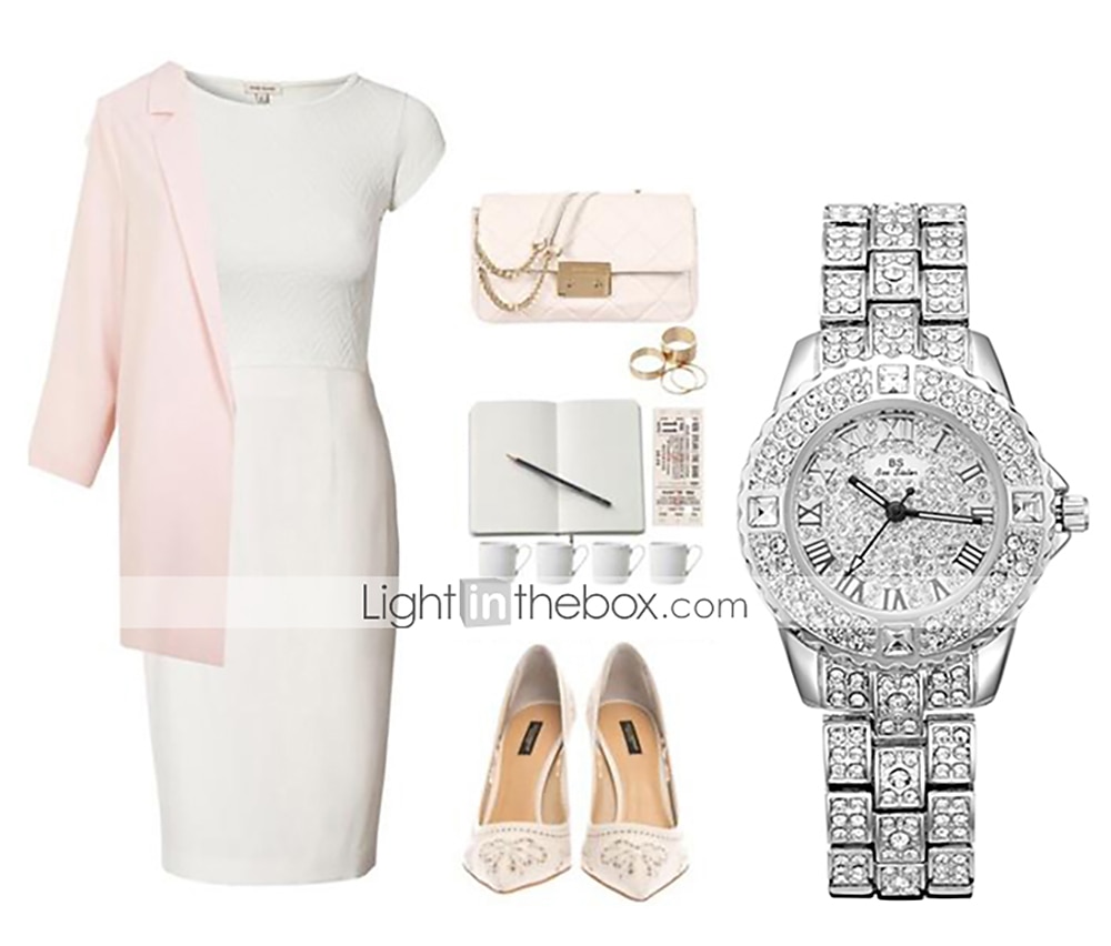 Irmã abelha Feminino Relógios de Quartzo Diamante Cronógrafo Moda Relógio de Pulso IMPERMEÁVEL Decoração Correia de Aço Inoxidável Assista de 2025 por $31.99 –P7