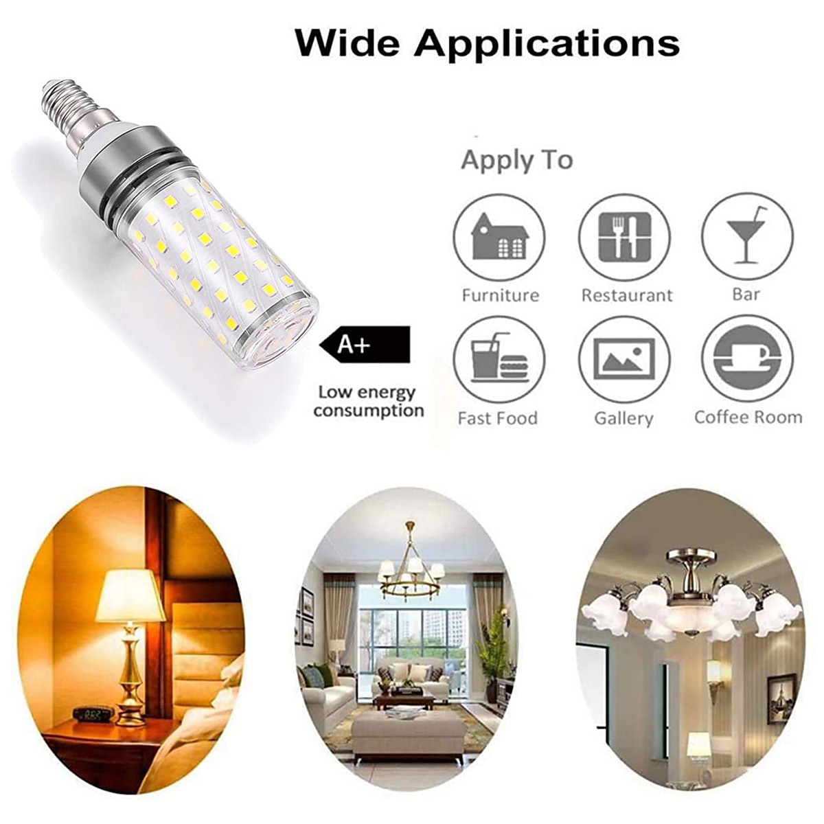 12W E14 E27 Led Candlestick Bulb AC85-265V Silver LED Corn Bulb Two-color Temperature Corn Lamp Equivalent to the Traditional 100 Watt 1400lm Led Chandelier Bulb 2025 - $13.99 –P1