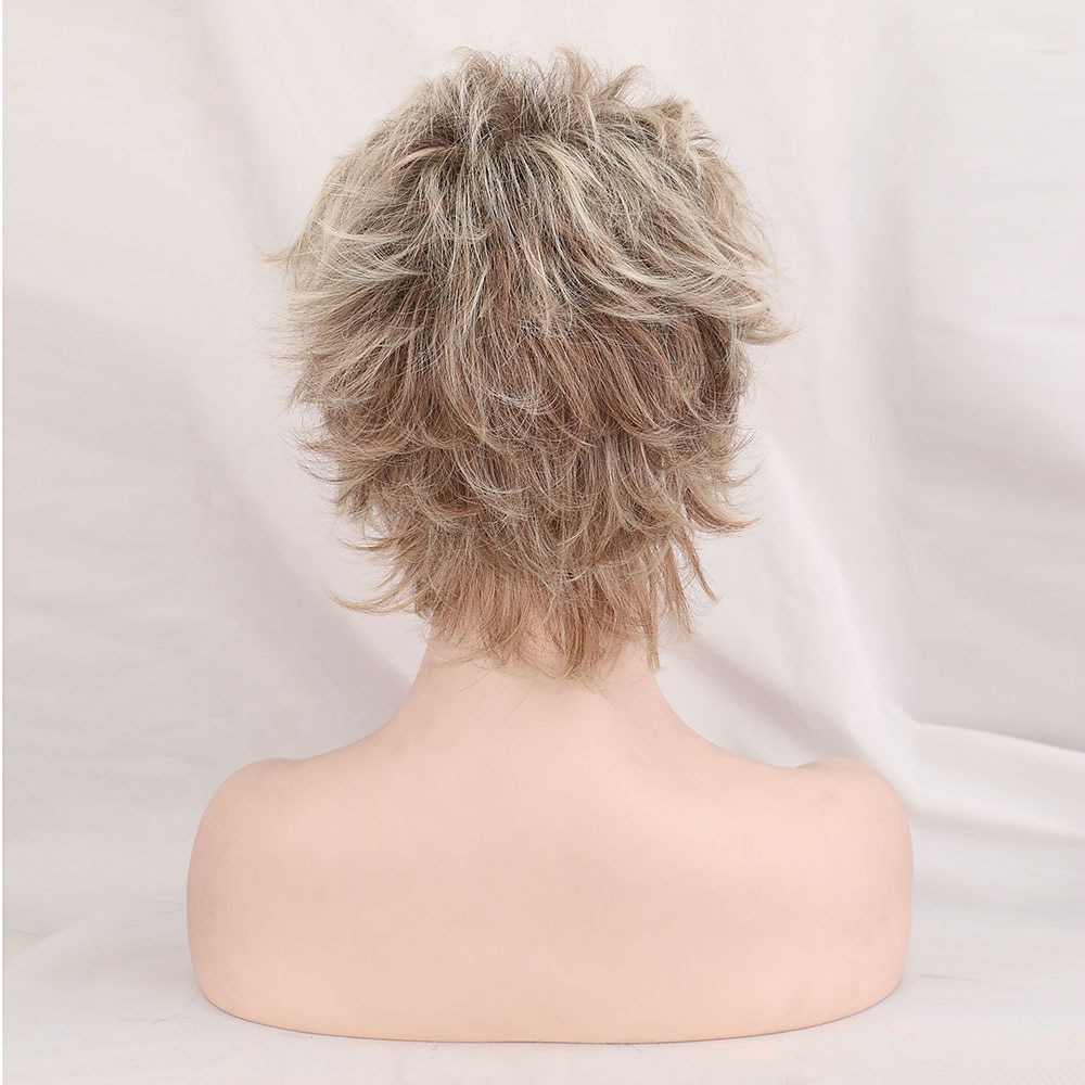 pixie cut pruik bruine pruiken voor vrouwen synthetische pruik korte vrouwen donkere wortels blonde pruiken blonde medium pruiken 6 inch 2025 - $21.99 –P5