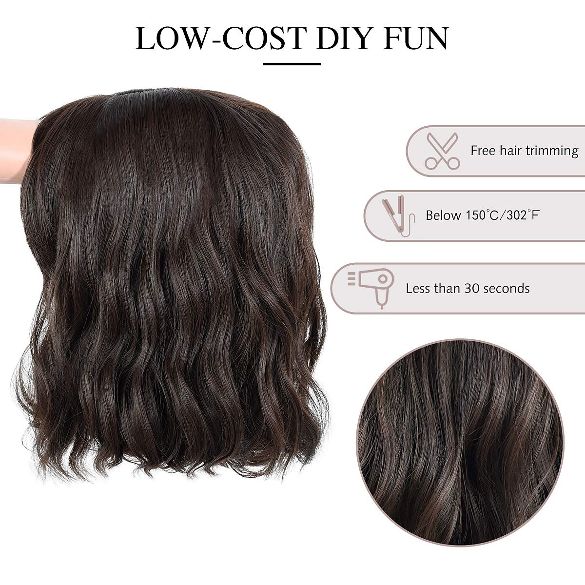 Blue Wigs for Women Wavy Wave Head Wig With Bangs Natural Gradient Purple Wig Synthetic Hair Shoulder Length Short Curly Hair Wig 8inch (about 20cm) Christmas Party Wigs 2026 - $23.99 –P14