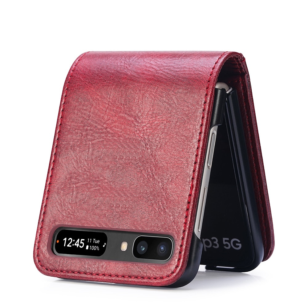 телефон Кейс для Назначение SSamsung Galaxy Z-флип 7 Z-флип 6 Z Flip 5 Z Flip 4 Z Flip 3 Z Flip 2 Z Flip Чехол Защита от пыли Защита от удара Однотонный Кожа PU 2025 - $17.99 –P12