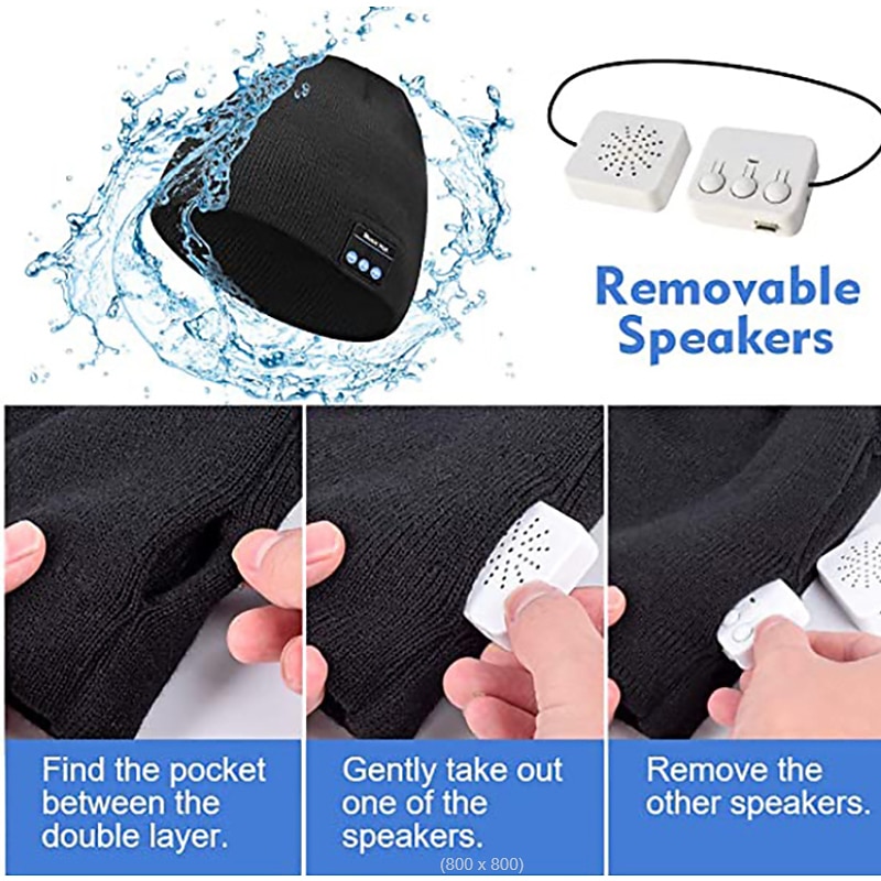 Sleep Headphones Bluetooth Beanie Stereo Knit Music Hat with Bluetooth 5.0 Wireless Hats Headphone Upgraded Men Women Knit Bluetooth Beanie Suitable for Outdoor Sports Valentine's Day Gift 2026 - $22.99 –P5