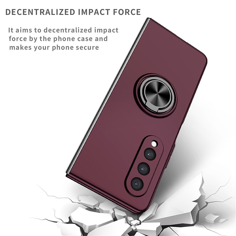 Phone Case For Samsung Galaxy Z Fold 6 Z Fold 5 Z Fold 4 Z Fold 3 Z Fold 2 Z Fold Full Body Case Flip Ring Holder Dustproof Solid Colored TPU 2025 - $13.99 –P2
