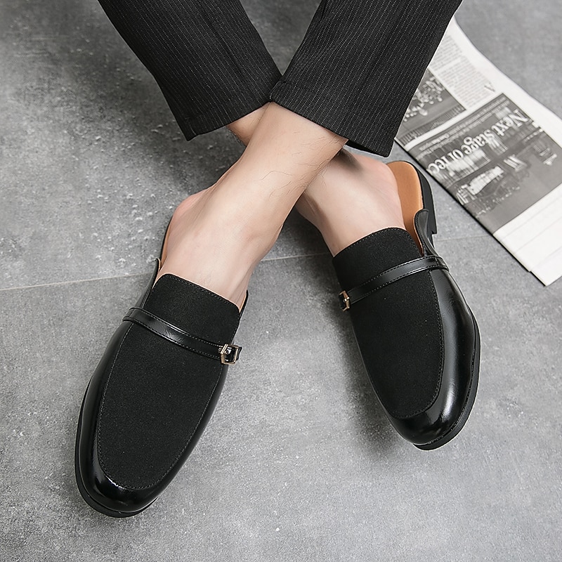 Mocassini slip-on da uomo in similpelle e pelle scamosciata marroni – eleganti scarpe casual slip-on con fibbia per l'uso quotidiano, il lavoro e le occasioni informali del 2025 a $46.99 –P1