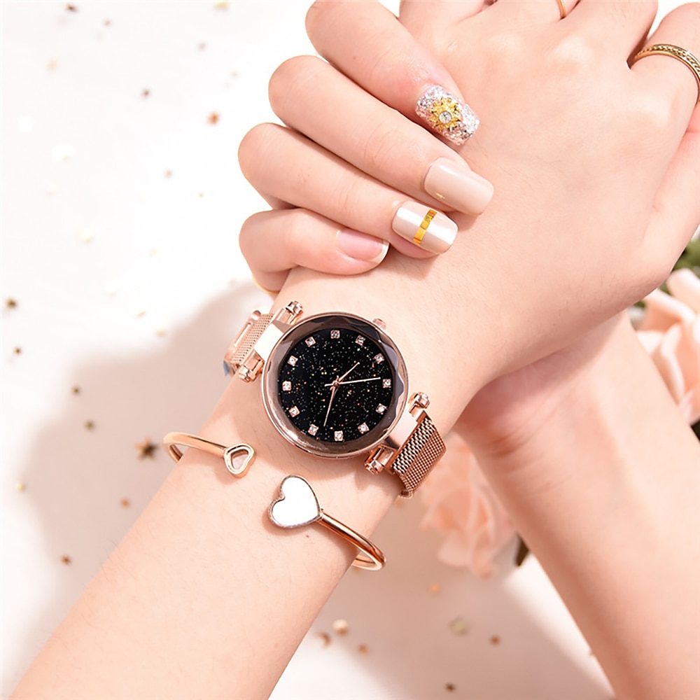 Orologio da polso Quarzo per Da donna Analogico Quarzo stella splendente Moda Lusso Informale Bling Con diamantini Lega Lega del 2025 a $13.99 –P10
