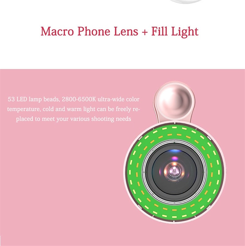 Phone Camera Lens Macro Lens 15X Lens with LED Light Lovely for Samsung Galaxy iPhone 2025 - $32.99 –P6
