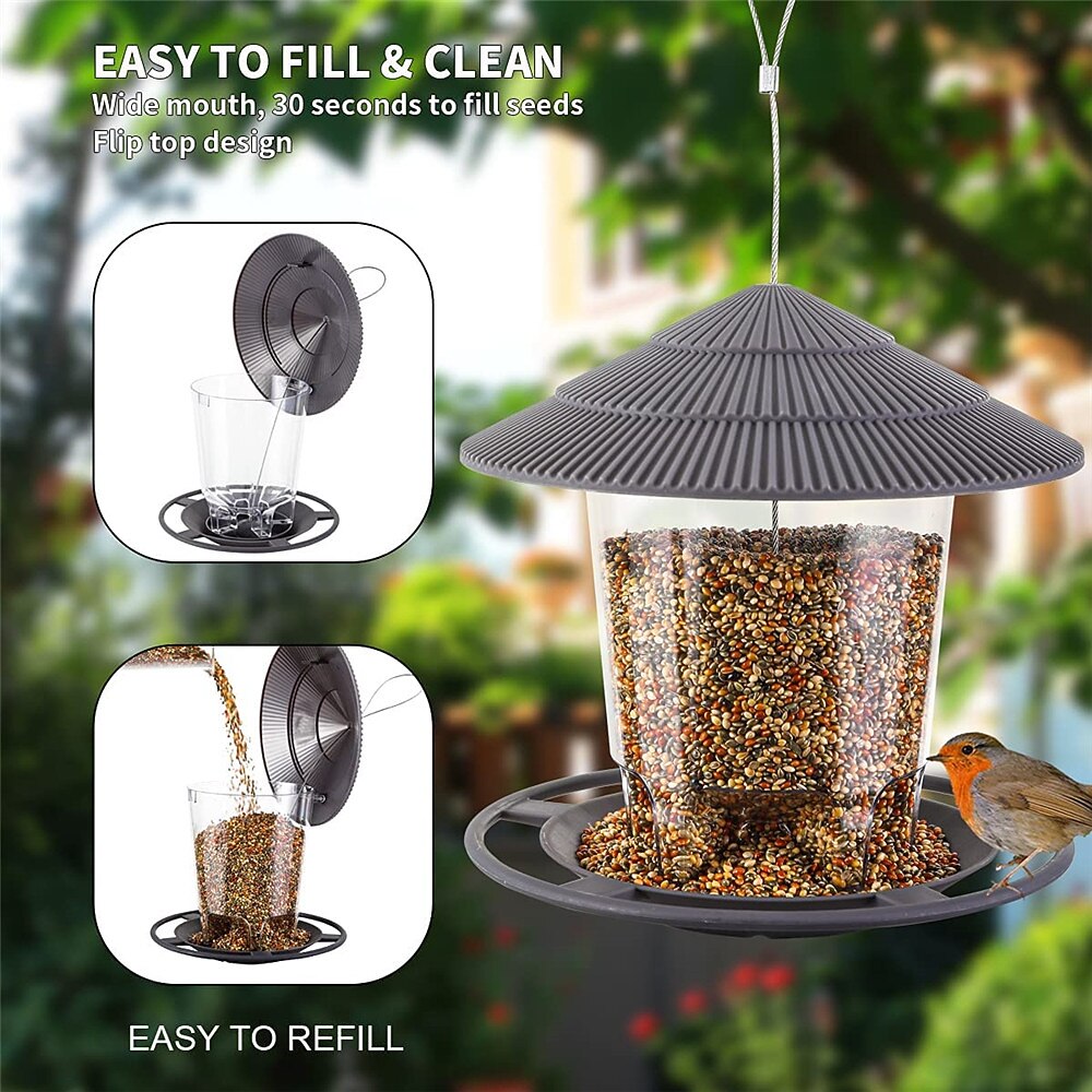 Bird Feeder Waterproof Gazebo Hanging Bird Feeders Outdoor Container with Hang Rope Feeding House Type Bird Feeder Aves Decor Garden Decor 2026 - $23.99 –P2