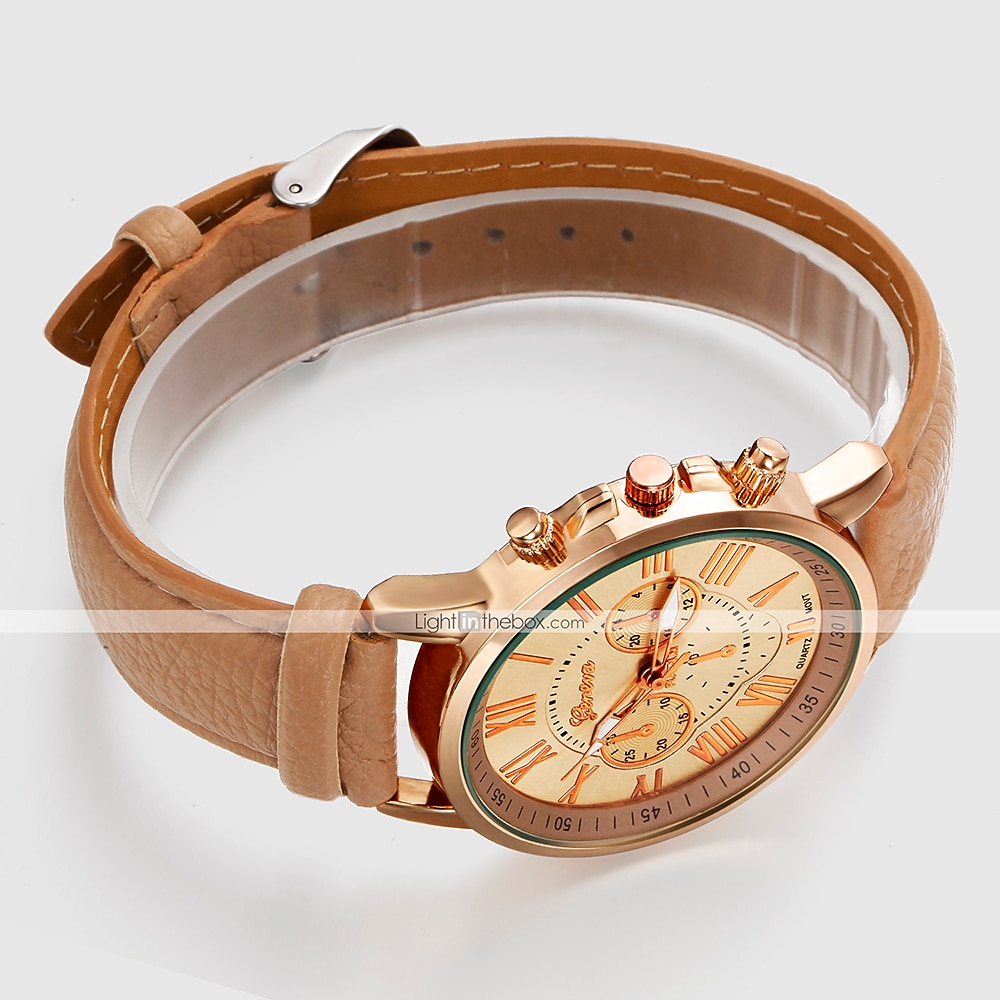 Geneve Naisten Kvartsikellot Ulkoilu Arkikello Rannekello Analoginen VEDENPITÄVÄ Nahkahihna Katsella 2025 - $11.99 –P8
