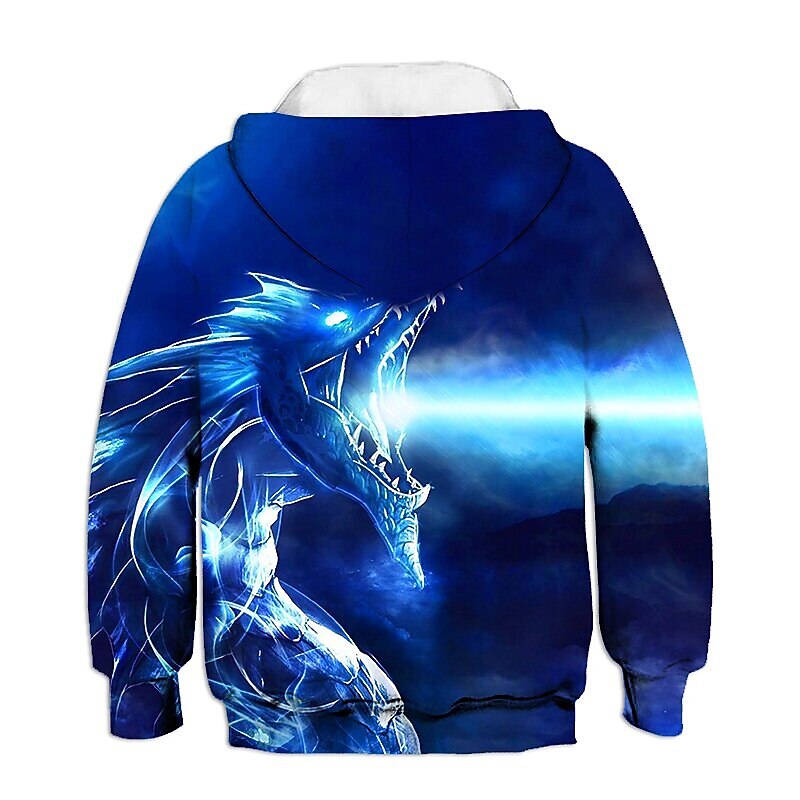 Kids Clothes Boys' Hoodie  Pullover Sweatshirt Long Sleeve Animal Blue Black Orange Children Tops Active Basic Boy Fashion 2026 - $18.49 –P2