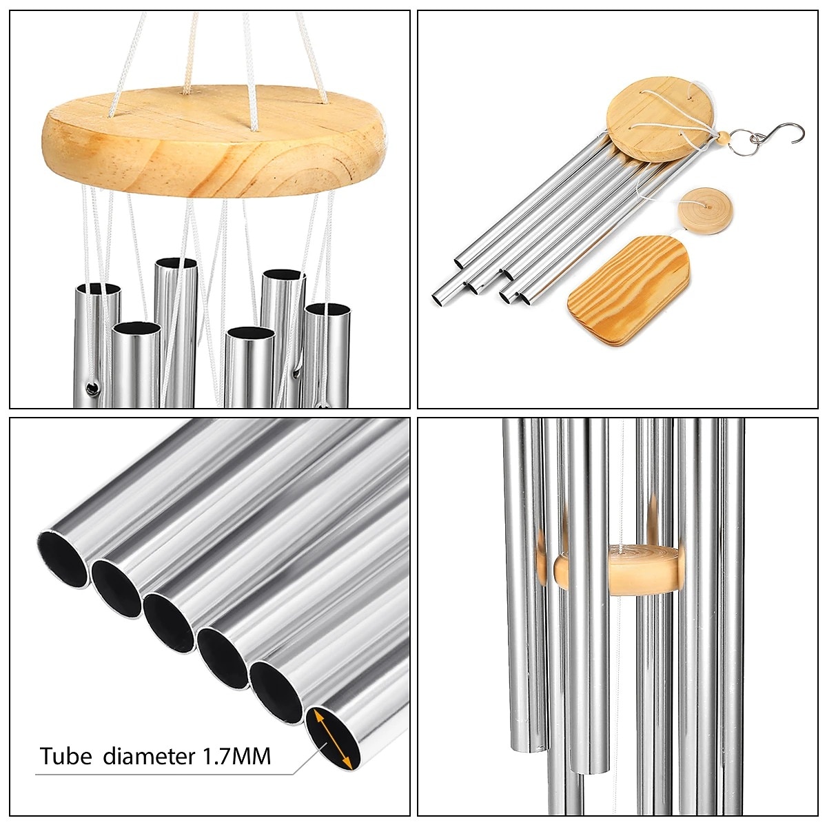 Wind Chimes with 6 Aluminum Tubes Wooden Wind Bell Memorial Wind Chimes Best Gift Chimes Decor for Garden Patio Outdoor Hanging Decor 2026 - $19.99 –P4