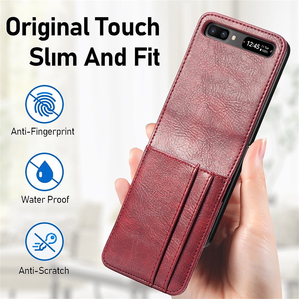 телефон Кейс для Назначение SSamsung Galaxy Z-флип 7 Z-флип 6 Z Flip 5 Z Flip 4 Z Flip 3 Z Flip 2 Z Flip Чехол Защита от пыли Защита от удара Однотонный Кожа PU 2025 - $17.99 –P7