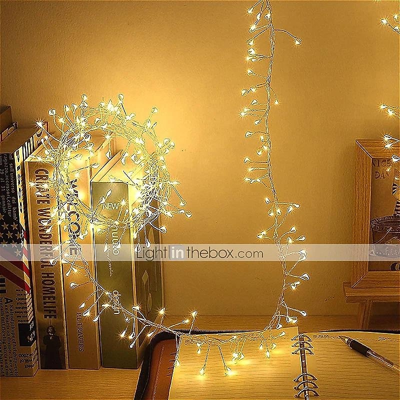 ip65 מחרוזת אור עמיד למים led 5 m 200led חזיז פיות גמיש אור 8 מצבים עץ חג המולד מסיבת בית חג גינה דקור תאורה aa סוללה כוח לבן חם צבעוני אורות 2025 - $19.49 –P9