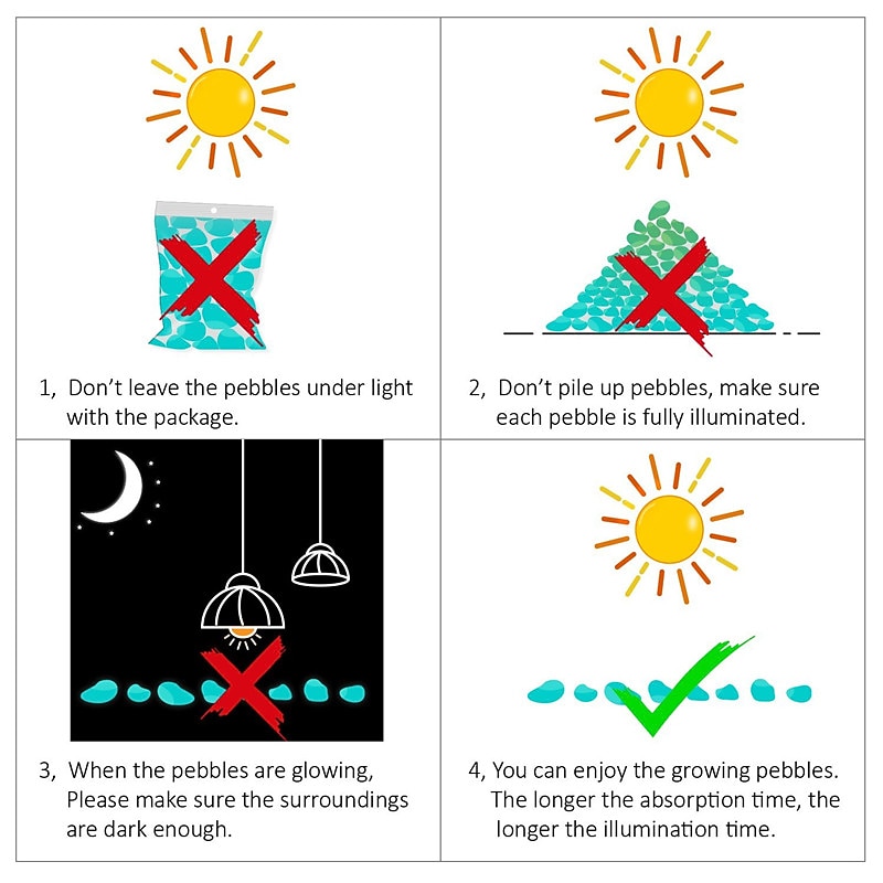 90db/csomag kültéri udvar világító kövek kerti kavicsok sötétben világítanak akvárium dekoráció természetes kristályok sziklák 2026 - $9.99 –P4