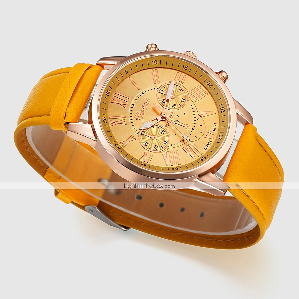 Geneve Naisten Kvartsikellot Ulkoilu Arkikello Rannekello Analoginen VEDENPITÄVÄ Nahkahihna Katsella 2025 - $11.99 –P15