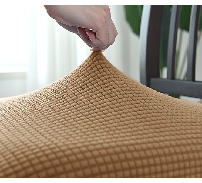 pokrowce na krzesła do jadalni z wiązaniami bordowe elastyczne pokrowce na krzesła żakardowe zdejmowane nadające się do prania pokrowce na siedziska krzeseł kuchennych 2025 - $5.99 –P5