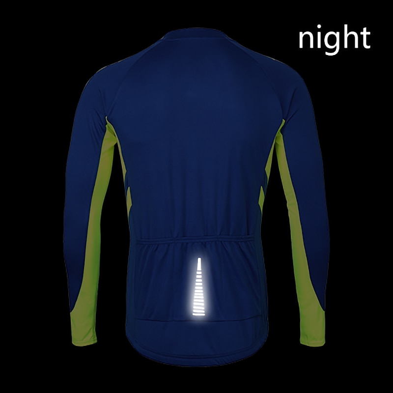 Men's Cycling Jersey Solid Color Long Sleeve Bike Jersey with 3 Rear Pockets Mountain Bike MTB Road Bike Cycling Breathability Reflective Strips Back Pocket Ultra Light Fabric Sports Dark Grey White 2026 - $31.99 –P6