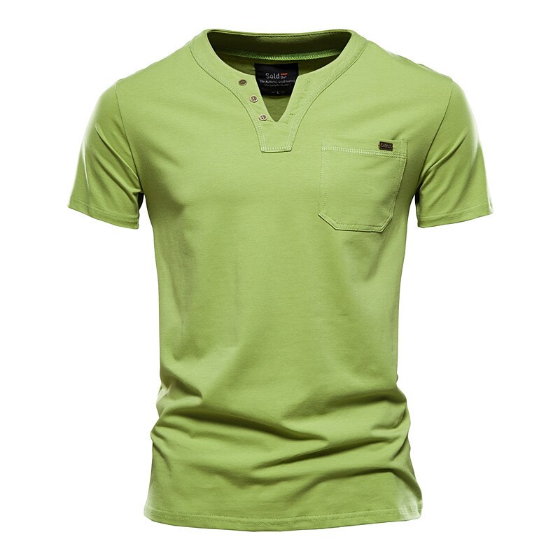 Men's T shirt Tee Plain V Neck Casual Holiday Short Sleeve Clothing Apparel Cotton Sports Fashion Lightweight Big and Tall 2023 - AED 102.98 –P3