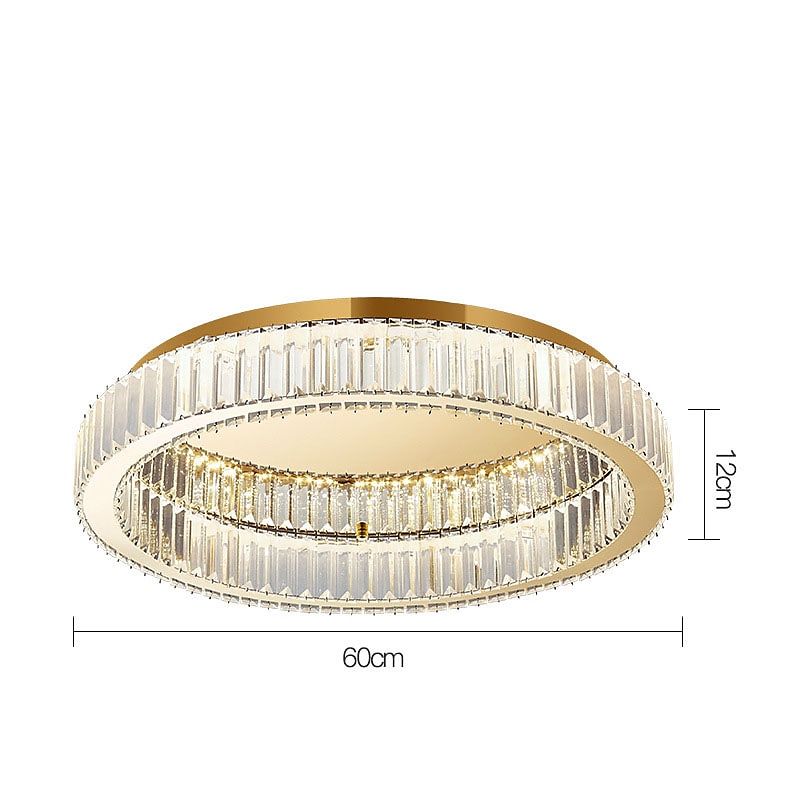 2025年 50/60cm　ledシーリングライト　シャンデリアクリスタル　ステンレス鋼　電気　メッキ　モダン　220-240v　現代　クリスタルクリスタル　led　ペンダント　ライト　シャンデリア用　リビング　  コレクション – $440.99 -P3