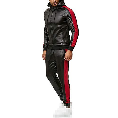 mens leather tracksuit