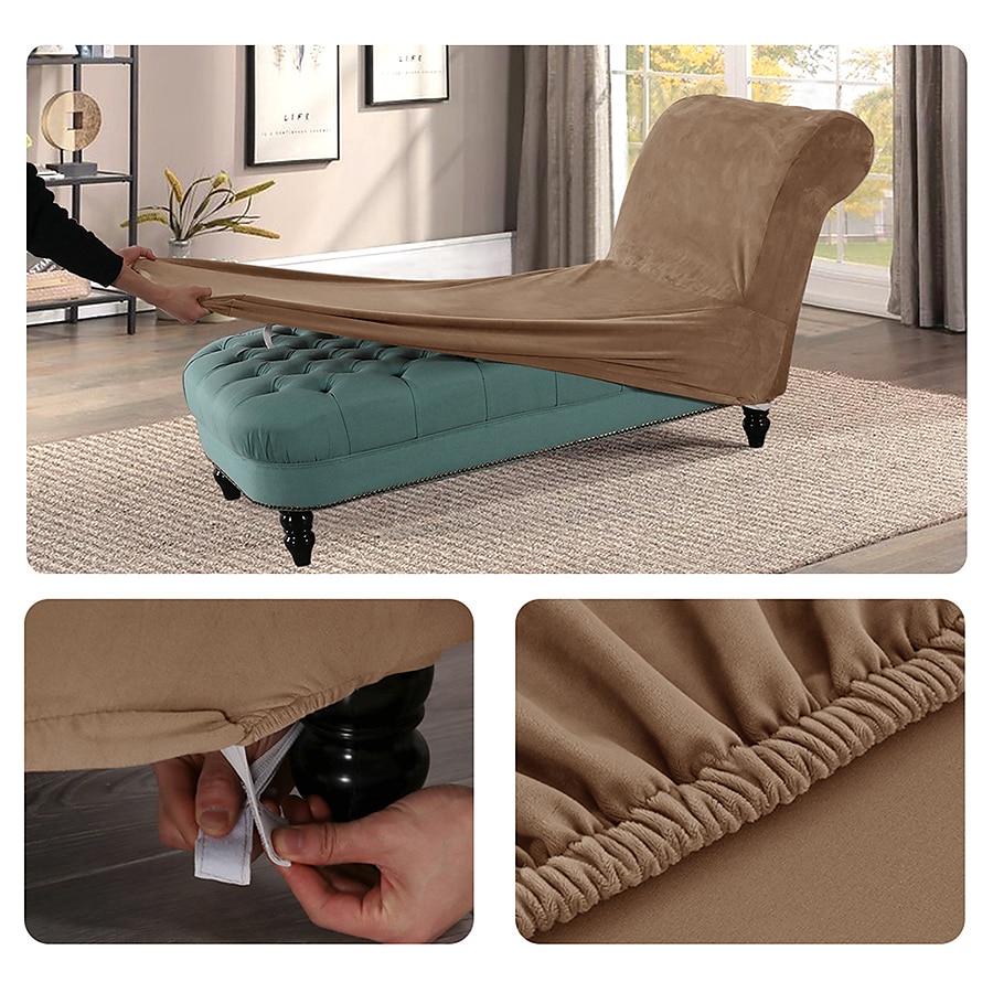 Stretch Samt Chaiselongue Stuhlhusse elastisch schwarz für Schlafzimmer Wohnzimmer weich strapazierfähig waschbar 2025 - $36.99 –P3