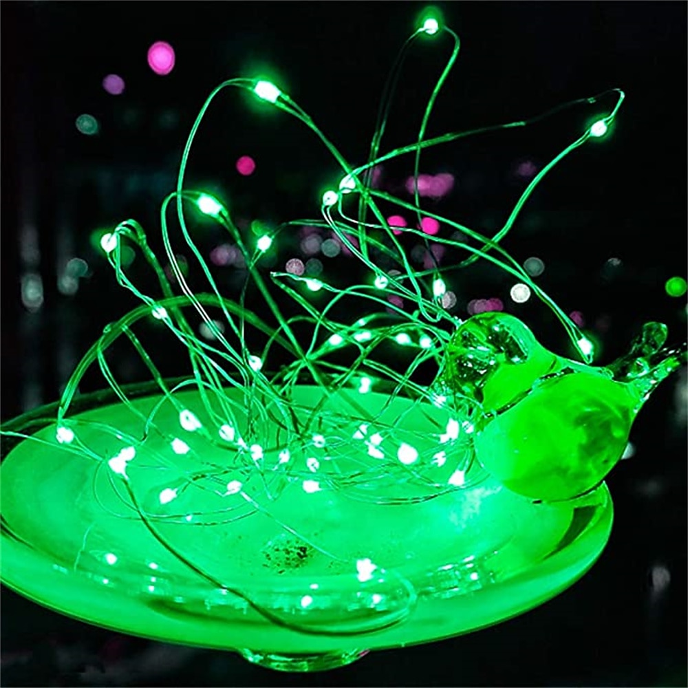 elegáns esküvői fogadás st. Patrick's Day zöld led lámpák, 8 mód, 5m-20m usb, vízálló ezüst rézdrót, távirányítóval, lakberendezéshez 2025 - $11.99 –P1