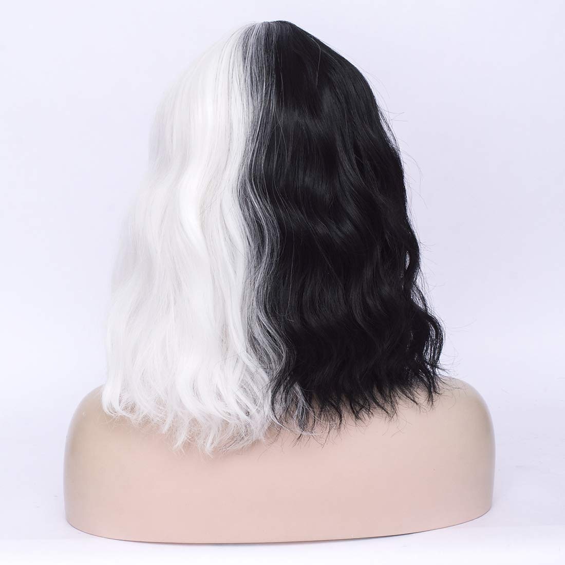 perruque de sorcière/sorcier perruque de cosplay perruque bouclée blanc / noir a1 a2 a3 a4 cheveux synthétiques design à la mode pour femme noir perruques d'Halloween de 2025 ? $23.99 –P8