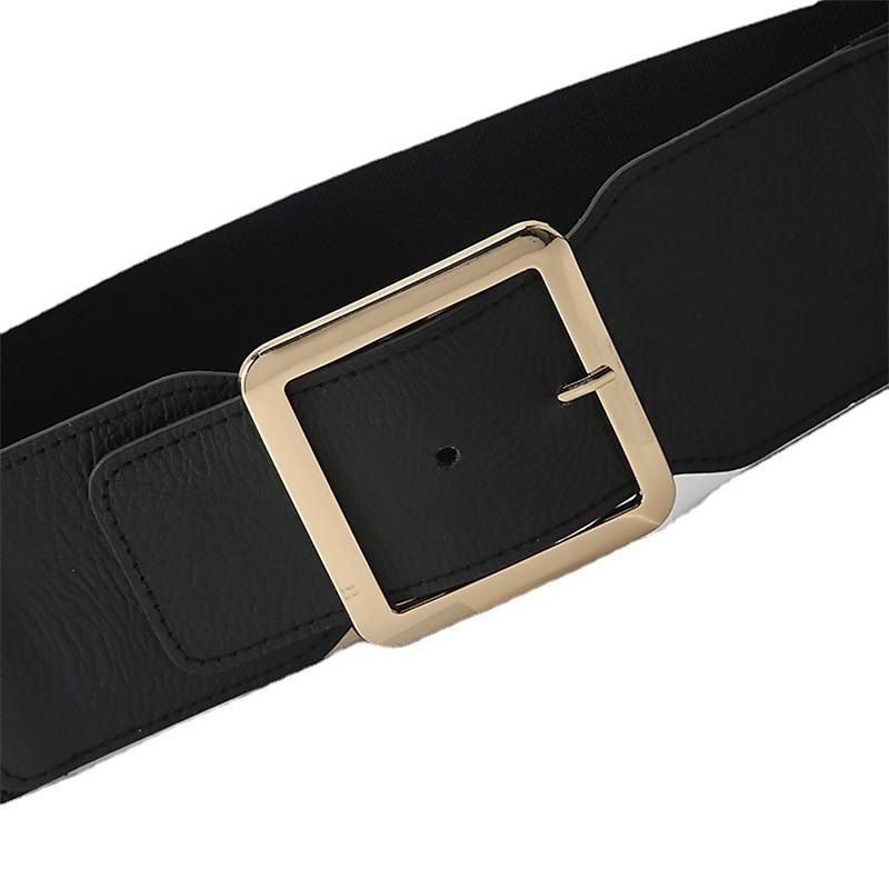 Damen Gürtel PU Schwarz Gold Weiter Gürtel Alltagskleidung Geschäft Täglich Verabredung Einfarbig / Frühling / Sommer / Herbst / Winter / Goldfarben 2025 - $14.99 –P12