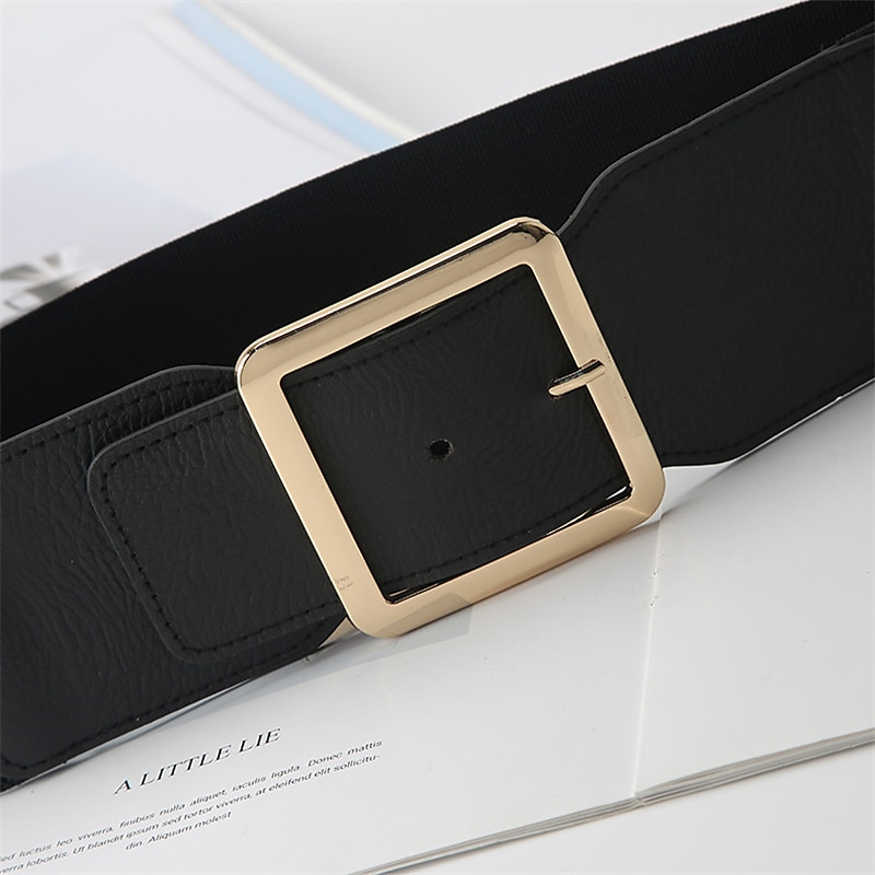 Damen Gürtel PU Schwarz Gold Weiter Gürtel Alltagskleidung Geschäft Täglich Verabredung Einfarbig / Frühling / Sommer / Herbst / Winter / Goldfarben 2025 - $14.99 –P10
