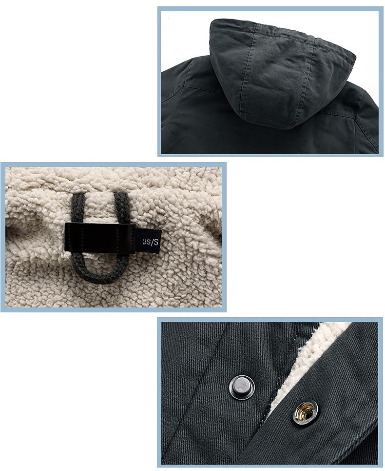 veste de chemise à capuche en molleton doublée de sherpa pour hommes veste rembourrée manteau de travail en flanelle chemise boutonnée veste d'hiver en plein air thermique chaud coupe-vent léger survêtement léger parka chasse ski snowboard pêche de 2025 ? $66.99 –P6