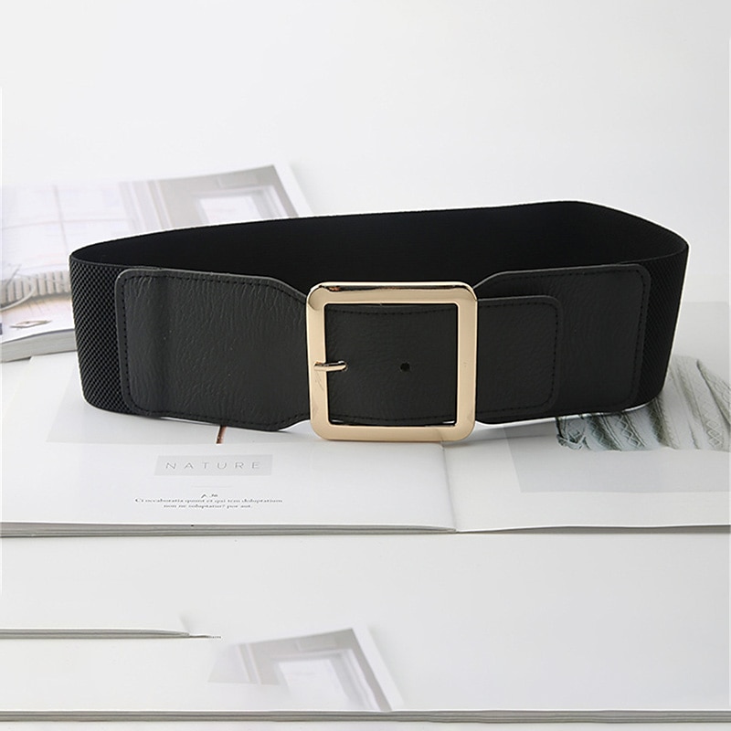 Damen Gürtel PU Schwarz Gold Weiter Gürtel Alltagskleidung Geschäft Täglich Verabredung Einfarbig / Frühling / Sommer / Herbst / Winter / Goldfarben 2025 - $14.99 –P11