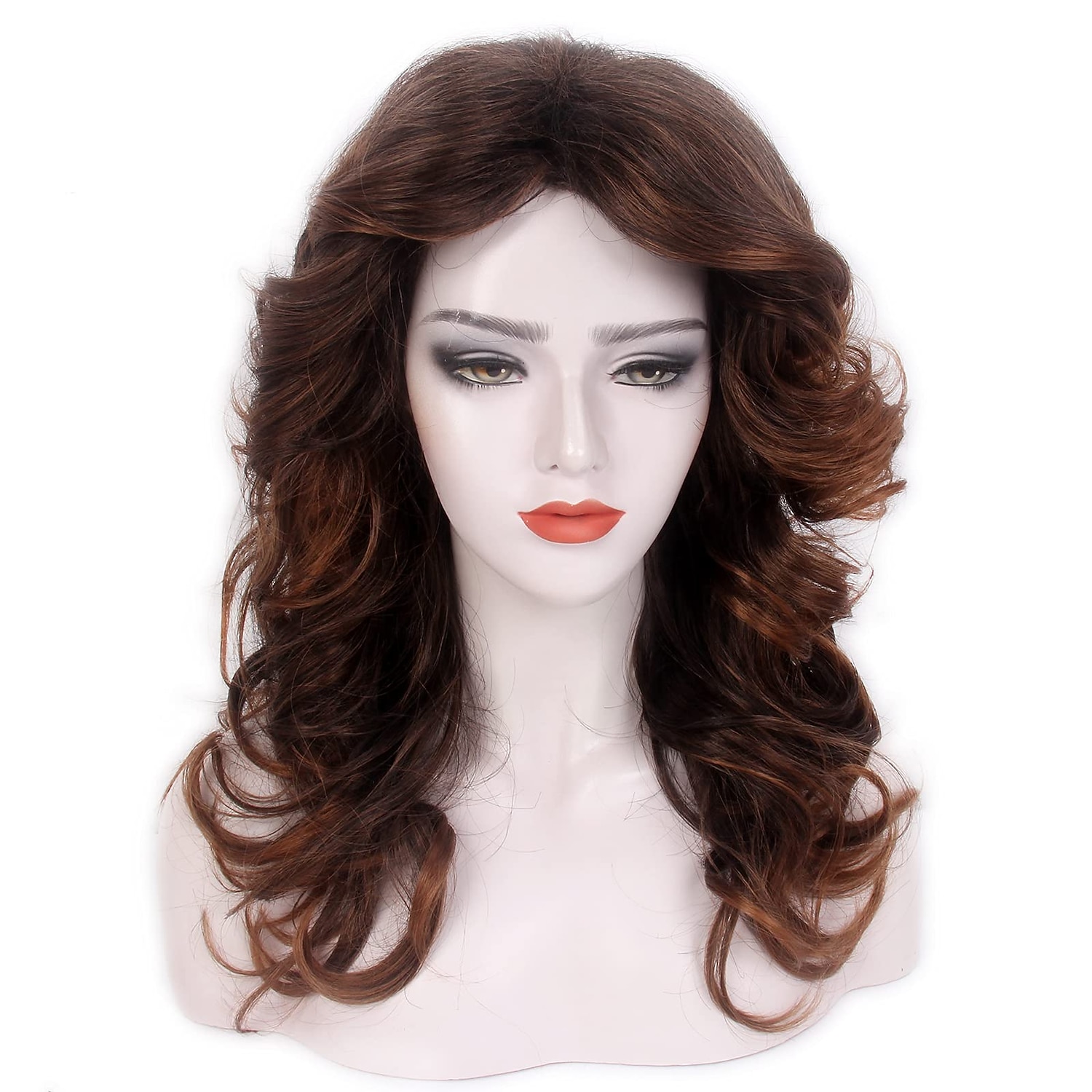 paruka reewes 70. léta farrah fawcett paruka vintage paruky blond paruka pro ženy dáma přírodní syntetické plné paruky vintage cosplay kostým diskotéka paruka paruka s peřím (hnědá) 2026 - $30.99 –P8