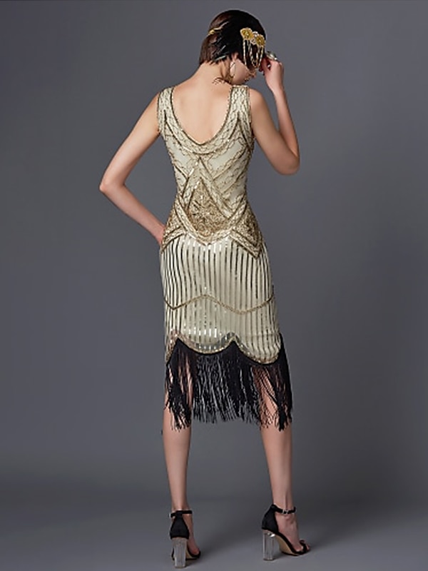Retró Ordító 20-as évek 1920-as évek Térdig érő Flapper ruha Ruhák Báli ruhák A nagy Gatsby Charleston Esküvői Vendég Flitter Kollázs Női Karácsony Mindszentek napja Farsang Esküvő Parti Esküvői 2025 - $43.99 –P14
