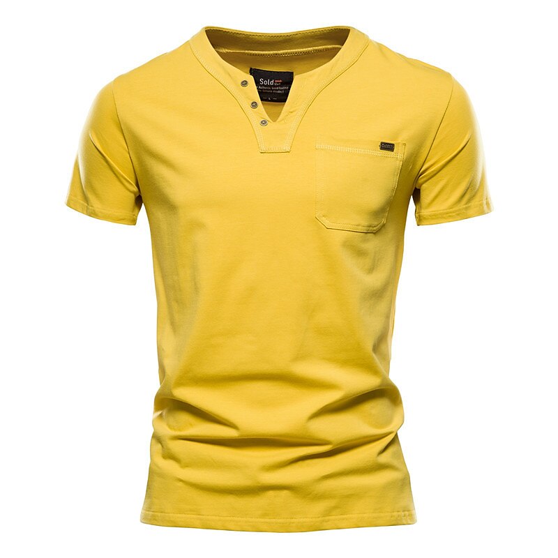 Men's T shirt Tee Plain V Neck Casual Holiday Short Sleeve Clothing Apparel Cotton Sports Fashion Lightweight Big and Tall 2023 - AED 102.98 –P5