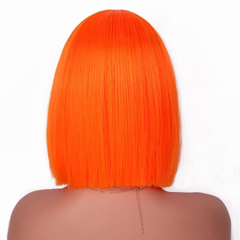 oranssit peruukit naisille lyhyet oranssit bob-peruukit naisille synteettiset keskijakoiset lämmönkestävät cosplay custume treffit juhliin bob peruukki (12 tuumaa) 2025 - $18.49 –P6