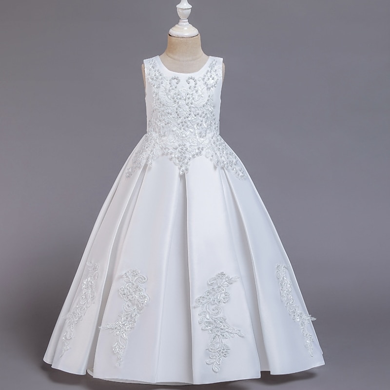 Blumenmädchenkleid Mädchen Kleid Partykleid Hochzeit Party Niedlich Prinzessin Gerafft Druck Blumen Ärmellos Rundhalsausschnitt Weiß Wein 4-13 Jahre 2025 - $39.99 –P8