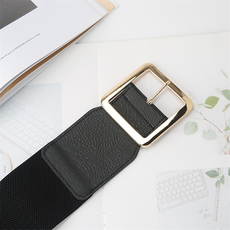 Damen Gürtel PU Schwarz Gold Weiter Gürtel Alltagskleidung Geschäft Täglich Verabredung Einfarbig / Frühling / Sommer / Herbst / Winter / Goldfarben 2025 - $14.99 –P9