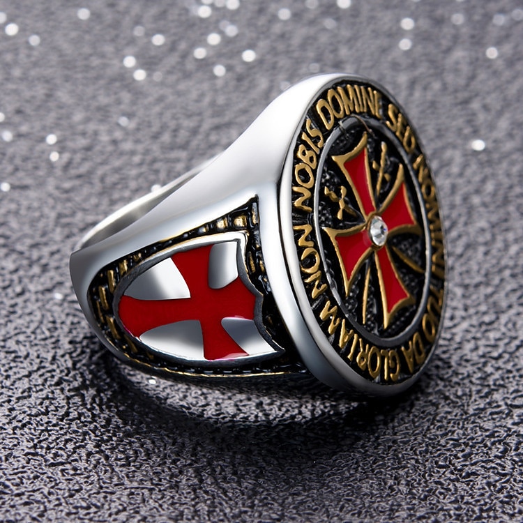Inel Crăciun Argintiu Auriu 18K Placat cu Aur Σταυρός Punk 1 buc Zirconiu cubic AAA / Bărbați 2025 - $10.99 –P2
