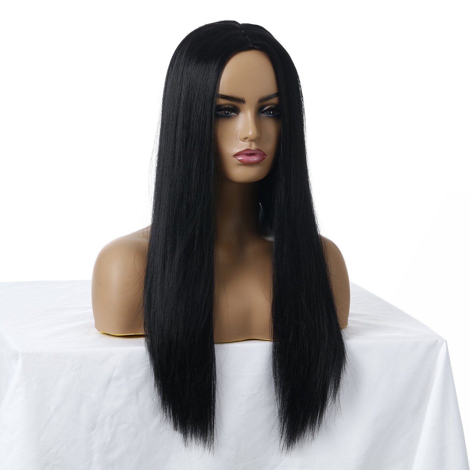 zwarte pruiken voor vrouwen synthetische pruik body wave middendeel pruik lang zeer lang natuurlijk zwart synthetisch haar 26 inch vrouwen modieus ontwerp middendeel pluizig blond bruin 2025 - $26.99 –P2